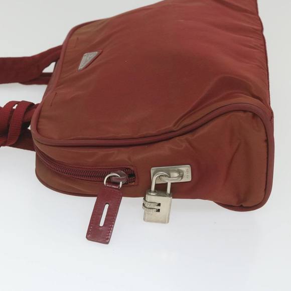 PRADA Hand Bag Nylon Red Auth ac2453 - Picture 4 of 16